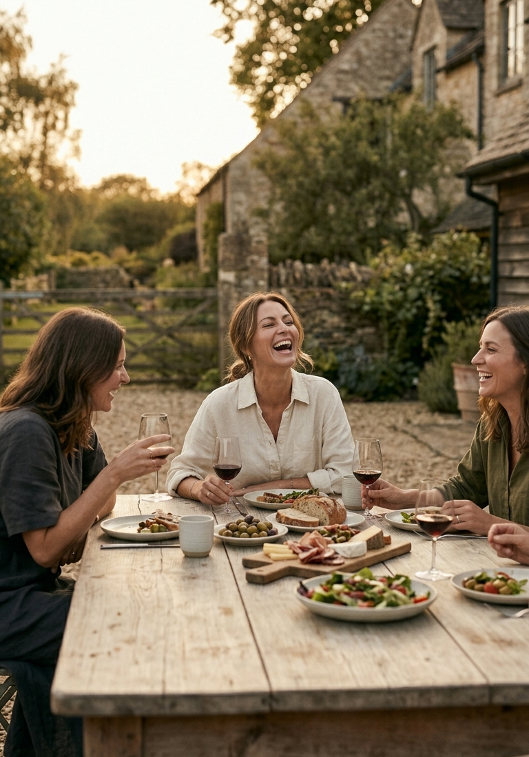 Women laughing together enjoying life outdoors